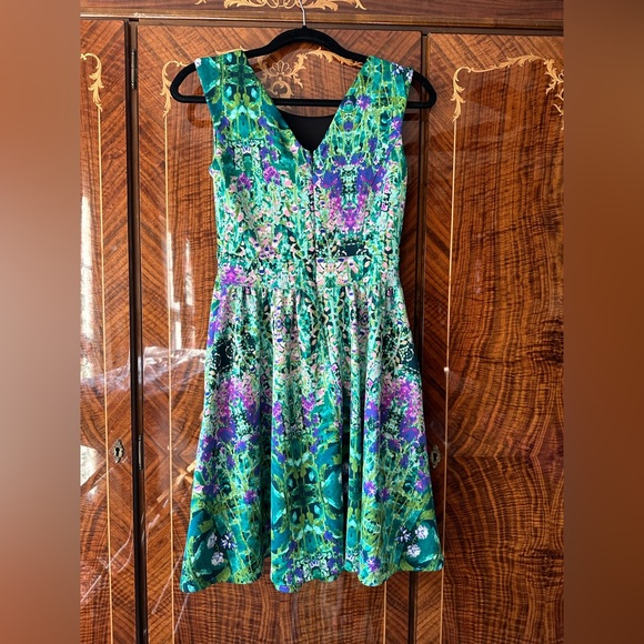 Cynthia Rowley A-Line Dress Abstract Floral Size 6 - Picture 2 of 7
